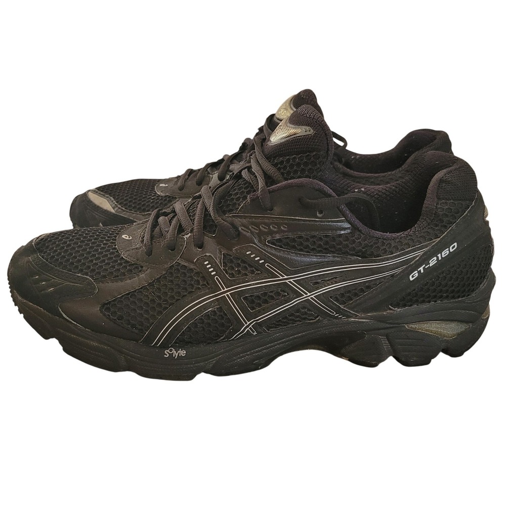 Asics‎ GT-2160 Mens Running Shoes Sneakers Black Silver T104N Gel Cushioning 11
